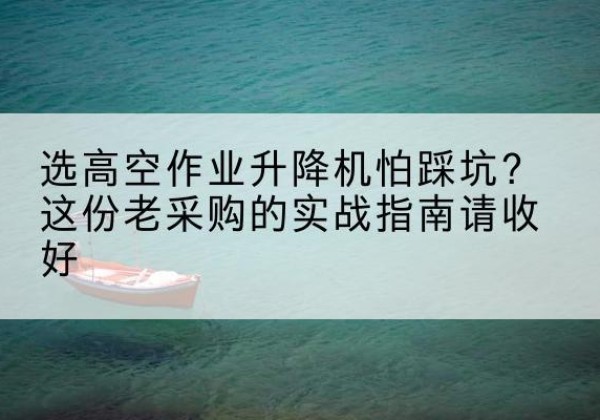 蒙阴高空作业升降机厂家推荐-选高空作业升降机怕踩坑？这份老采购的实战指南请收好